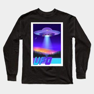 Night Road UFO with text Long Sleeve T-Shirt